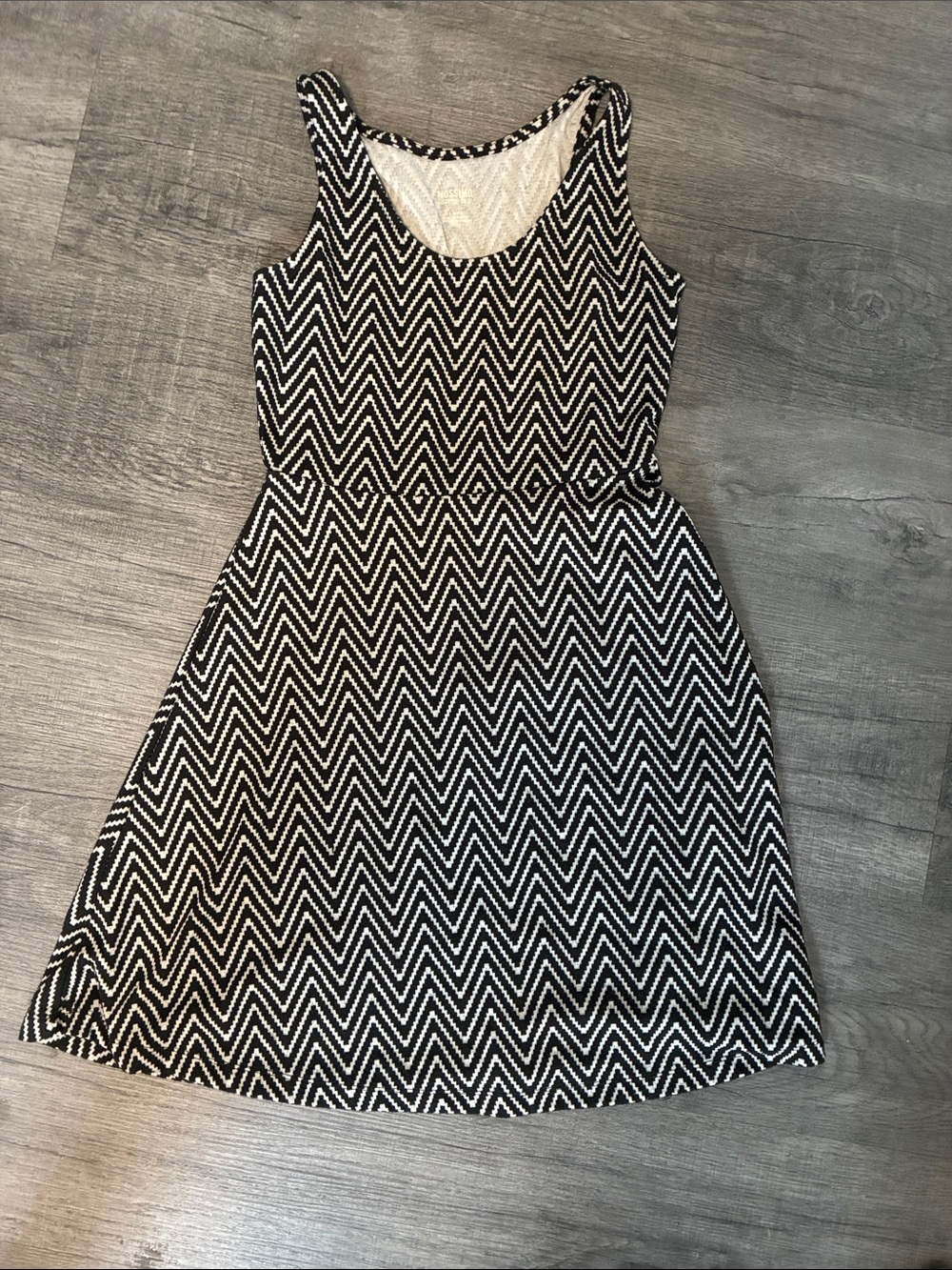 Mossimo Supply Co. Black and White Chevron Tank Dress